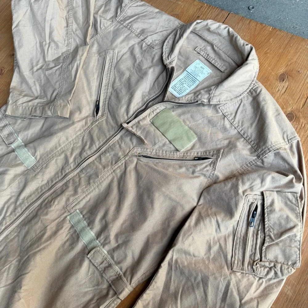 Carter Industries Men's Military CWU-27/P Nomex Flight Suit Tan Coveralls 46R